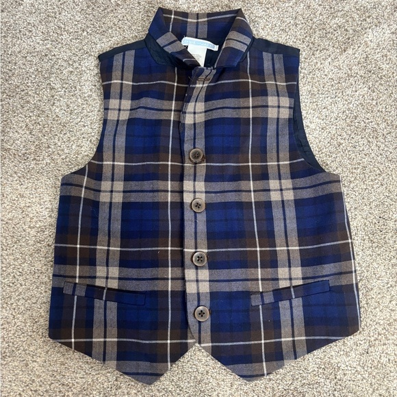 Janie and Jack Other - Janie & Jack Plaid Vest size 5 Preppy Dress Shirt Little Boy Vest